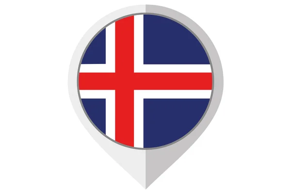 Ilustración de la bandera dentro de un punto del país de Islandia —  Fotos de Stock