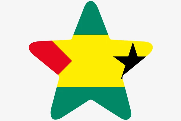 Flag Illustration inside a star of the country of Sao Tome E Pri — Stock Photo, Image