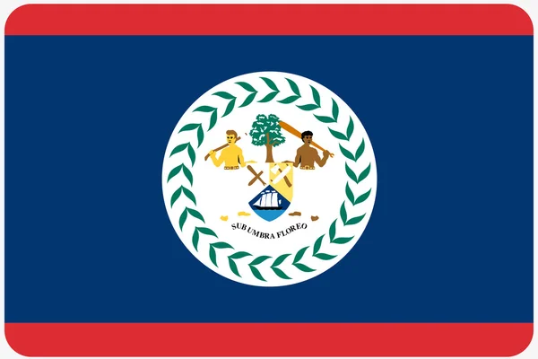 Flagga Illustration med rundade hörn av landet av Belize — Stockfoto