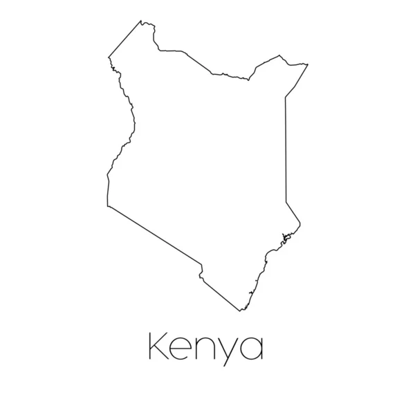 Country Shape isolated on background of the country of Kenya — Stock Photo, Image