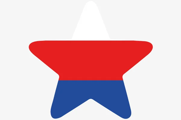 Flagga Illustration inuti en stjärna av landet av Serbien — Stockfoto