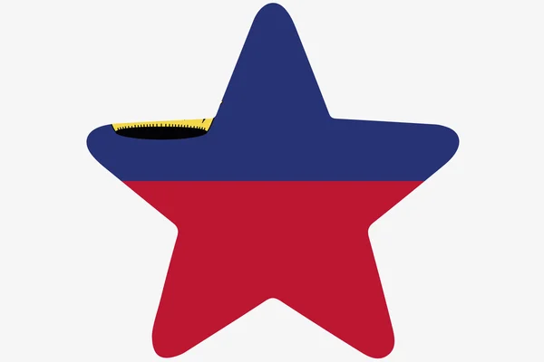 Иллюстрация флага внутри звезды страны Лихтенштейн — стоковое фото