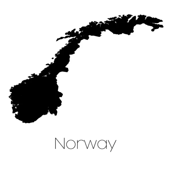 Форма страны изолирована на фоне Норвегии — стоковое фото