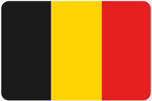 Flag Illustration with rounded corners of the country of Belgium — Stock Photo, Image