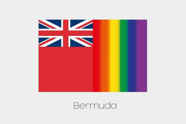 Illustrazione della bandiera LGBT con la bandiera di Bermuda — Foto Stock