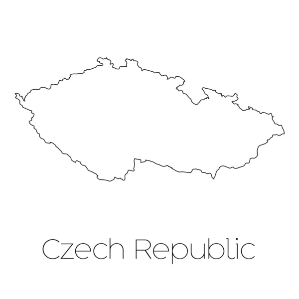 Country Shape isolated on background of the country of Czech Rep — Stock Photo, Image