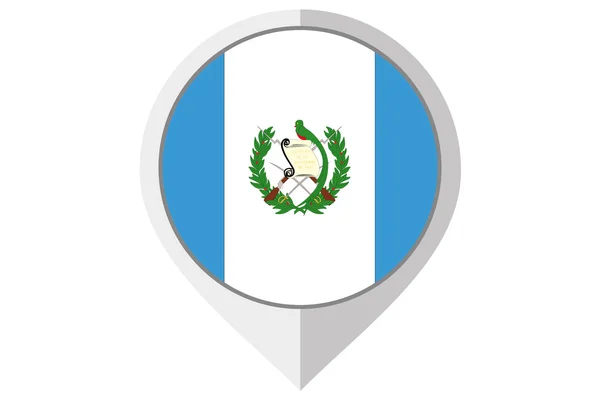 Flag Illustration inside a pointed of the country of Guatemala — Stock Photo, Image