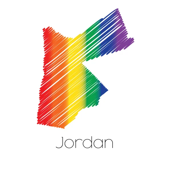 Lgbt 色走り書き Jordan の国のかたち — ストック写真