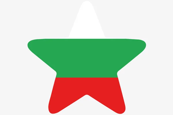 Fahnenabbildung in einem Stern des Landes Bulgarien — Stockfoto