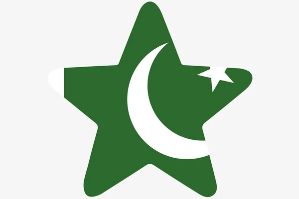 Fahnenabbildung in einem Stern des pakistanischen Landes — Stockfoto