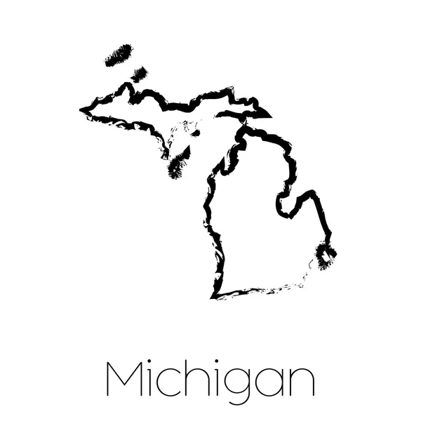 Michigan Eyaleti karalanmış şekli — Stok fotoğraf
