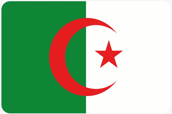 Drapeau Illustration avec des coins arrondis du pays d'Algérie — Photo