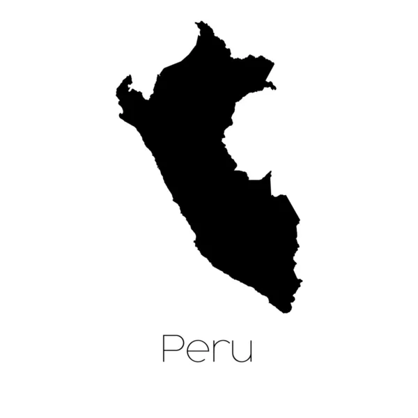 Forma del paese isolato sullo sfondo del paese del Perù — Foto Stock