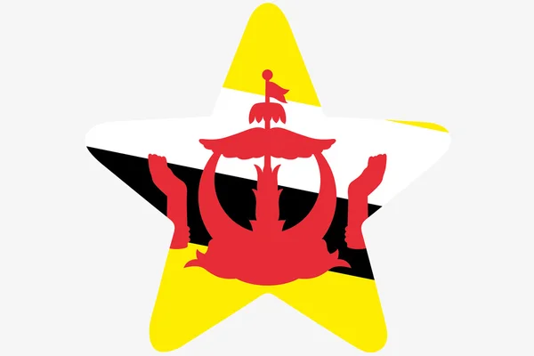 Vlag afbeelding binnen een ster van het land van Brunei — Stockfoto