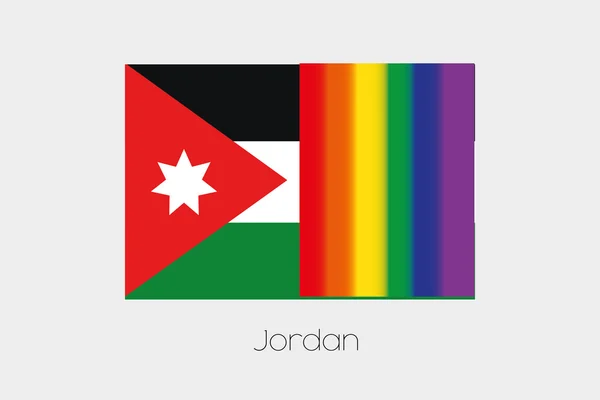LGBT vlag illustratie met de vlag van Jordan — Stockfoto