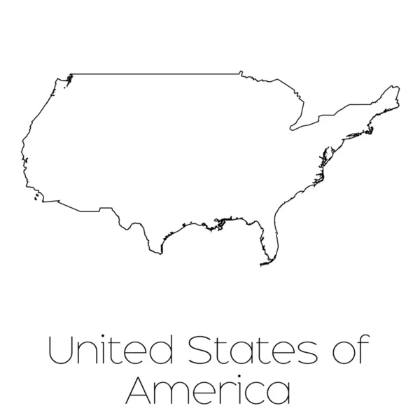 Amerika St ülkenin arka plan üzerinde izole ülke şekli — Stok fotoğraf