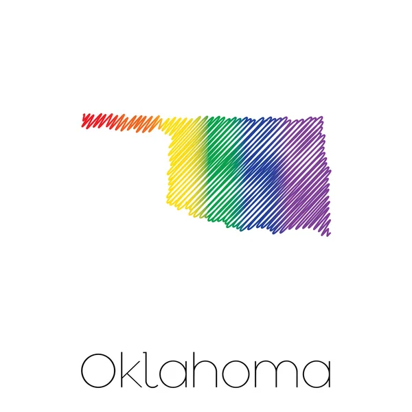 LGBT Forme griffonnée de l'État de l'Oklahoma — Photo