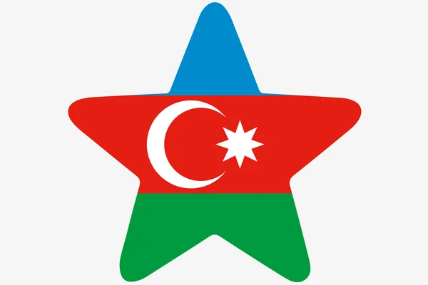 Flag Illustrazione all'interno di una stella del paese dell'Azerbaigian — Foto Stock