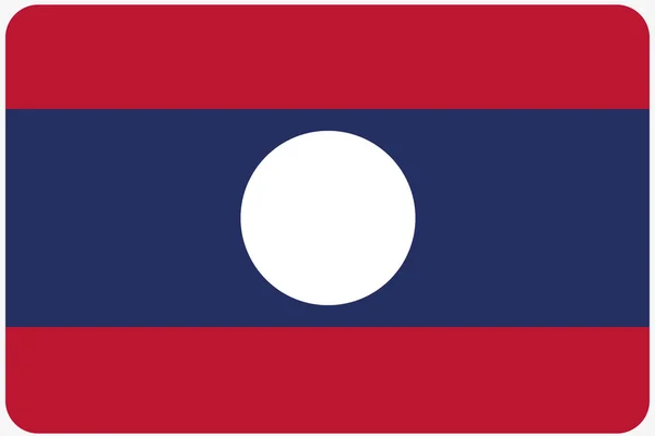 Bandeira Ilustração com cantos arredondados do país do Laos — Fotografia de Stock