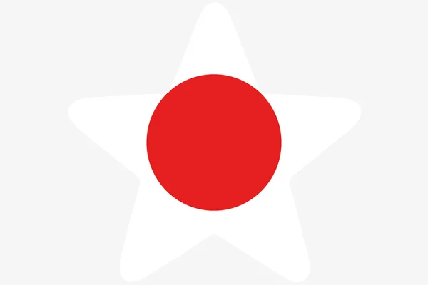 Flaga ilustracja wewnątrz gwiazdy kraju Japonii — Zdjęcie stockowe