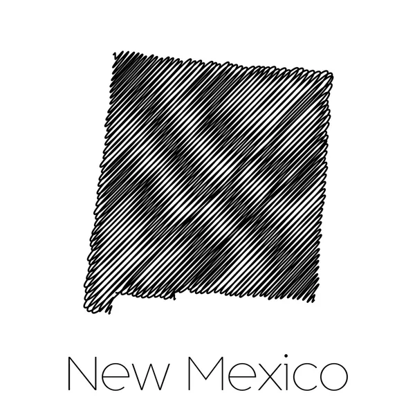 Scribbled vorm van de staat van New Mexico — Stockfoto