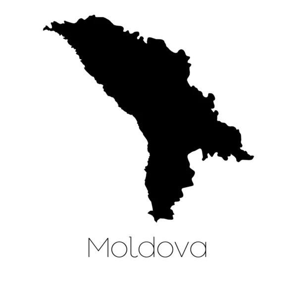 Tvar země izolovány na pozadí země Moldavsko — Stock fotografie