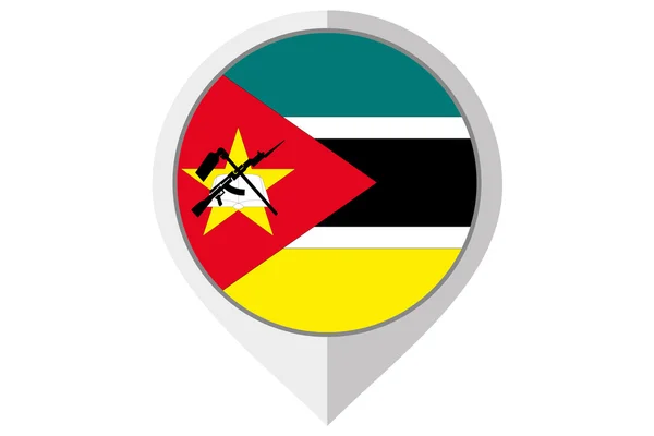 Vlag afbeelding binnen een puntige van het land van Mozambique — Stockfoto