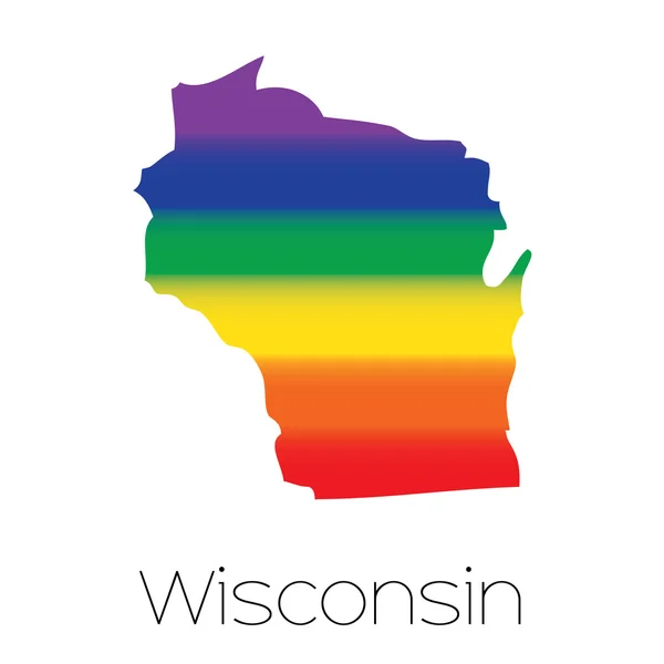 LGBT vlag binnen de staat Wisconsin — Stockfoto