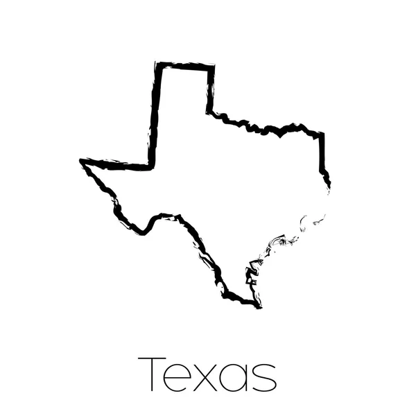 Forma garabateada del Estado de Texas — Foto de Stock