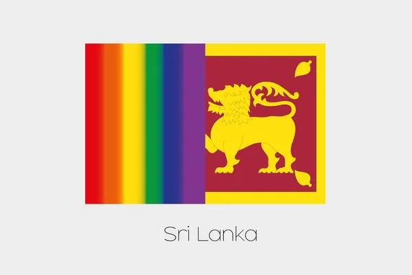 LGBT vlajky ilustrace s vlajka Srí Lanky — Stock fotografie