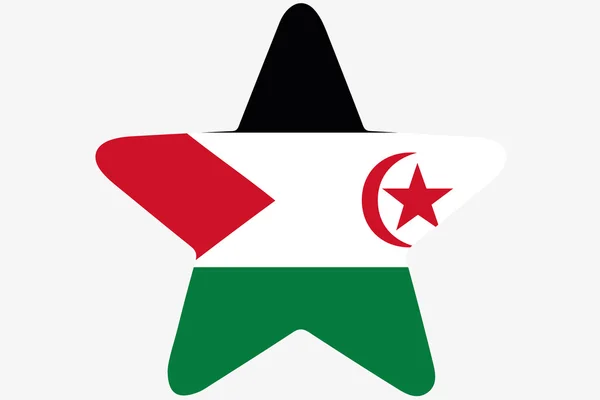 Bandeira Ilustração dentro de uma estrela do país do Saara Ocidental — Fotografia de Stock