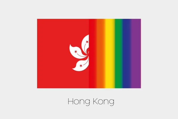 LGBT Flag Illustration with the flag of Hong Kong — Stock Photo, Image