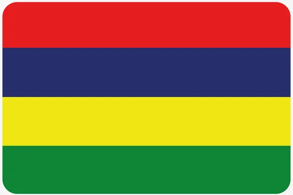 Ilustración de la bandera con esquinas redondeadas del país de Mauriti —  Fotos de Stock