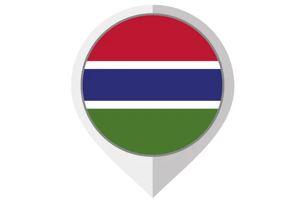 Flag Illustration inside a pointed of the country of Gambia — Stock Photo, Image