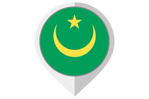 Εικονογράφηση σημαία μέσα οξυκόρυφη της χώρας της Μαυριτανίας — Φωτογραφία Αρχείου