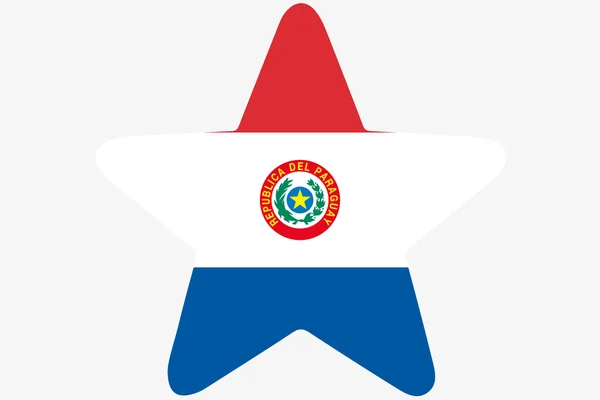 Flaga ilustracja wewnątrz gwiazdy kraju Paragwaju — Zdjęcie stockowe