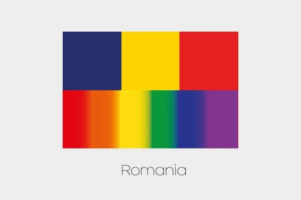 Illustrazione della bandiera LGBT con la bandiera di Romania — Foto Stock