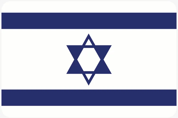 İsrail ülkenin bayrağı illüstrasyon köşeleri yuvarlatılmış — Stok fotoğraf