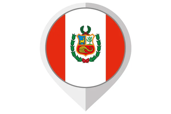 Flag Illustration inside a pointed of the country of Peru — Stock Photo, Image