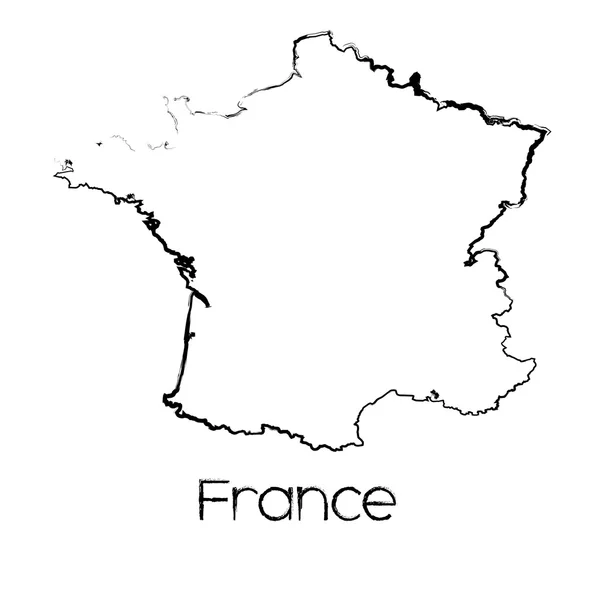 Scribbled shape of the Country of France — стоковое фото