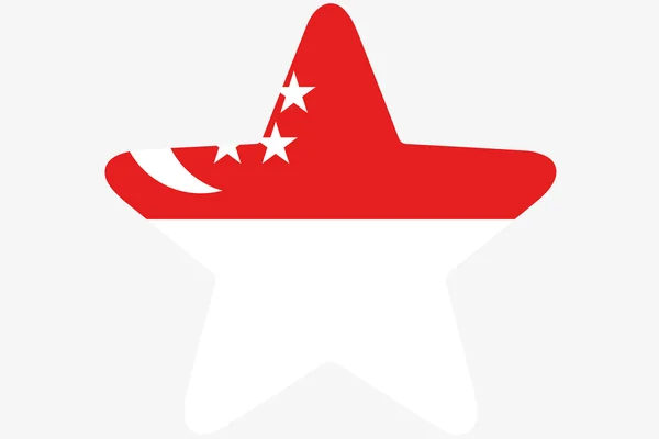 Flaga ilustracja wewnątrz gwiazdy kraju, Singapur — Zdjęcie stockowe