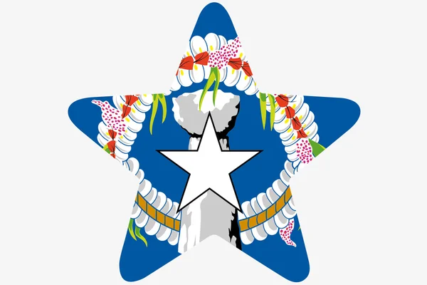 Vlajka ilustrace uvnitř hvězdy země Mariany — Stock fotografie