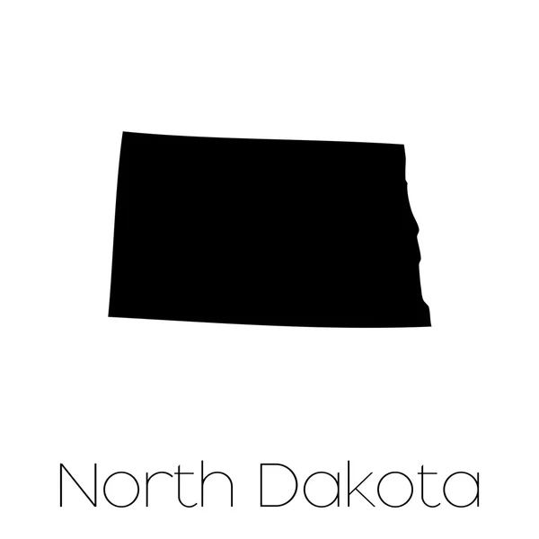 Geïllustreerde vorm van de staat North Dakota — Stockfoto