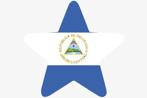 Bandera Ilustración dentro de una estrella del país de Nicaragua — Foto de Stock