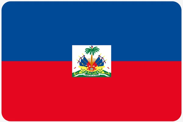 Bandeira Ilustração com cantos arredondados do país do Haiti — Fotografia de Stock
