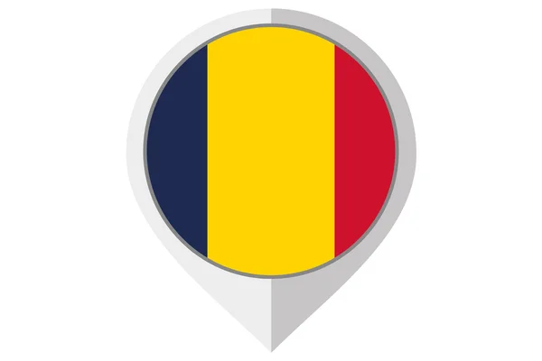 Flagga Illustration inuti ett spetsigt av landet av Tchad — Stockfoto