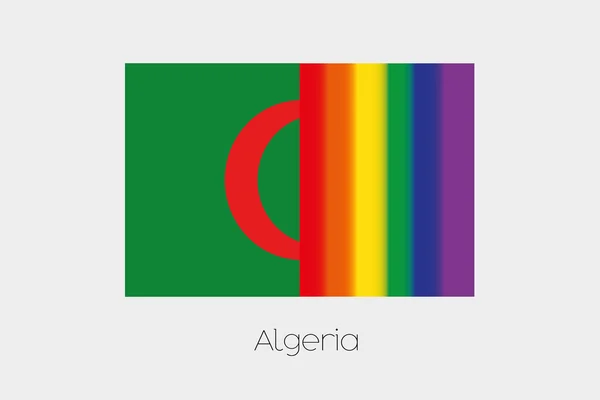 LGBT Flag Illustration with the flag of Algeria — Stock Photo, Image