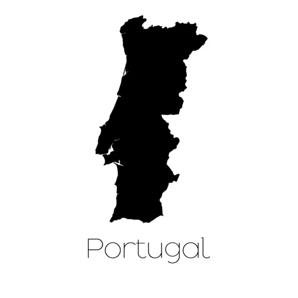 Kraju kształt na białym tle na tle kraju Portugalia — Zdjęcie stockowe