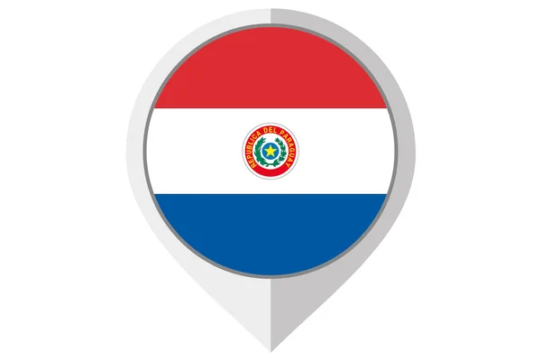 Ilustración de Bandera dentro de una punta del país de Paraguay —  Fotos de Stock