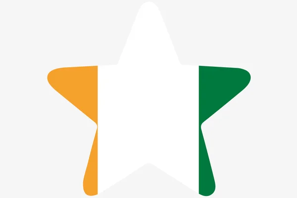 Bandiera Illustrazione all'interno di una stella del paese di Cote DIvoire — Foto Stock